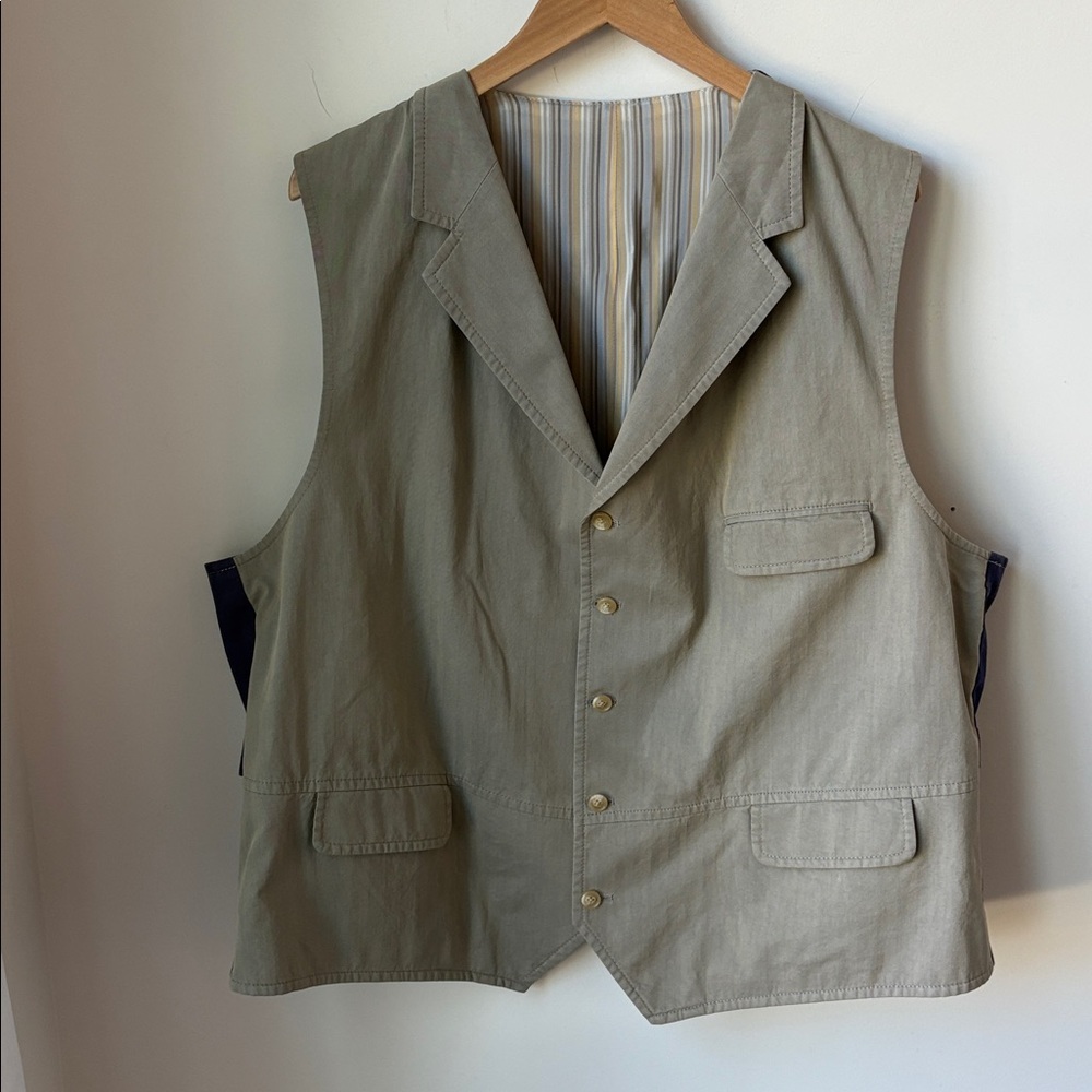 Kroon Mens Cotton Canvas Vest in Axel Wash Lined Casual Date Night Size XXL